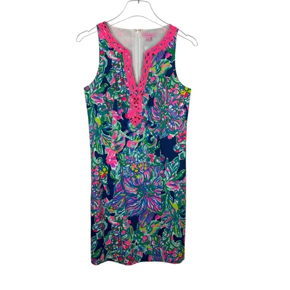 Lilly Pulitzer Ryder Cotton Shift Dress in Indigo Exotic Size 2 - Picture 1 of 9
